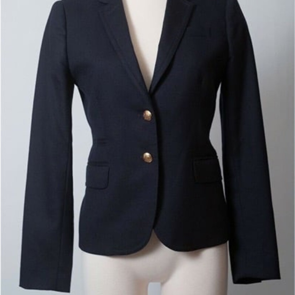 J.Crew Navy Schoolboy Blazer with Gold Buttons sz 0